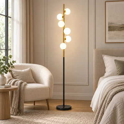 Bliss & Birch Milky Globe Column Floor Lamp