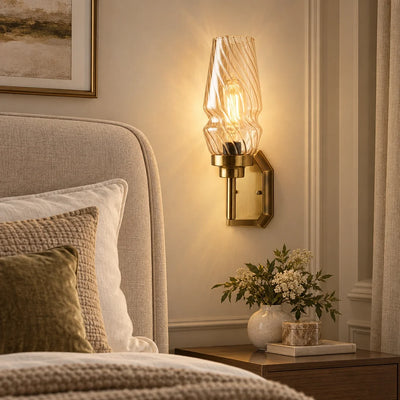 Bliss & Birch Sculpted Ripple-Shade Wall Sconce