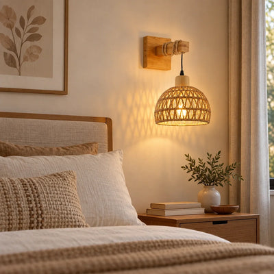 Bliss & Birch Woven Dome Wall Sconce