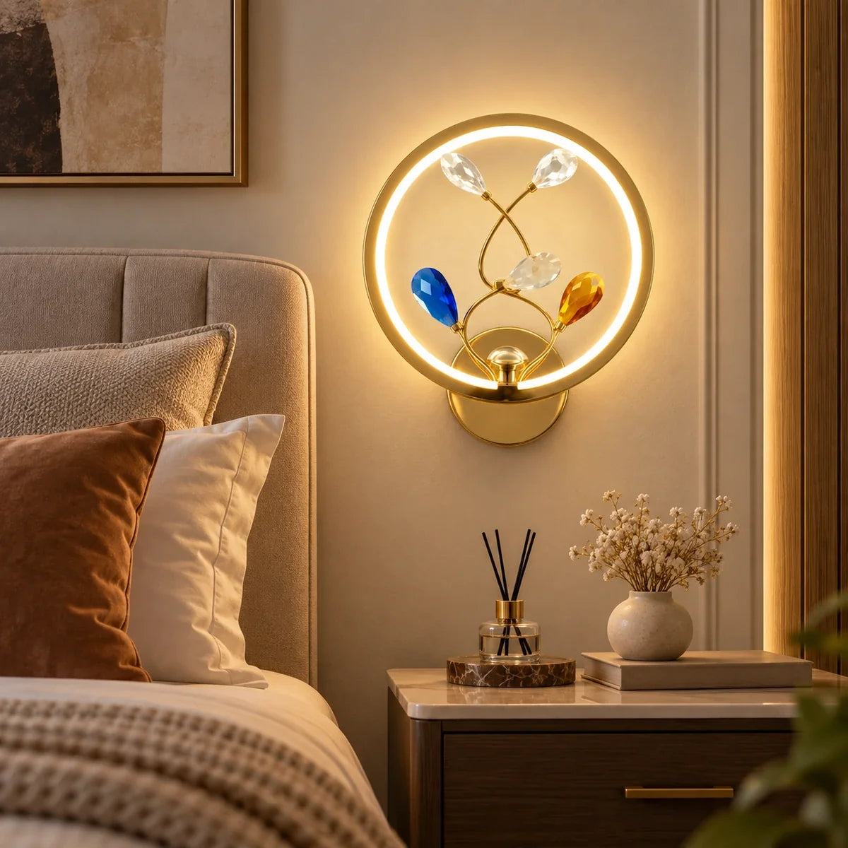 Bliss & Birch Botanical Ring Illuminated Wall Art