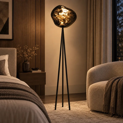 Bliss & Birch Smoke Globe Tripod Floor Lamp