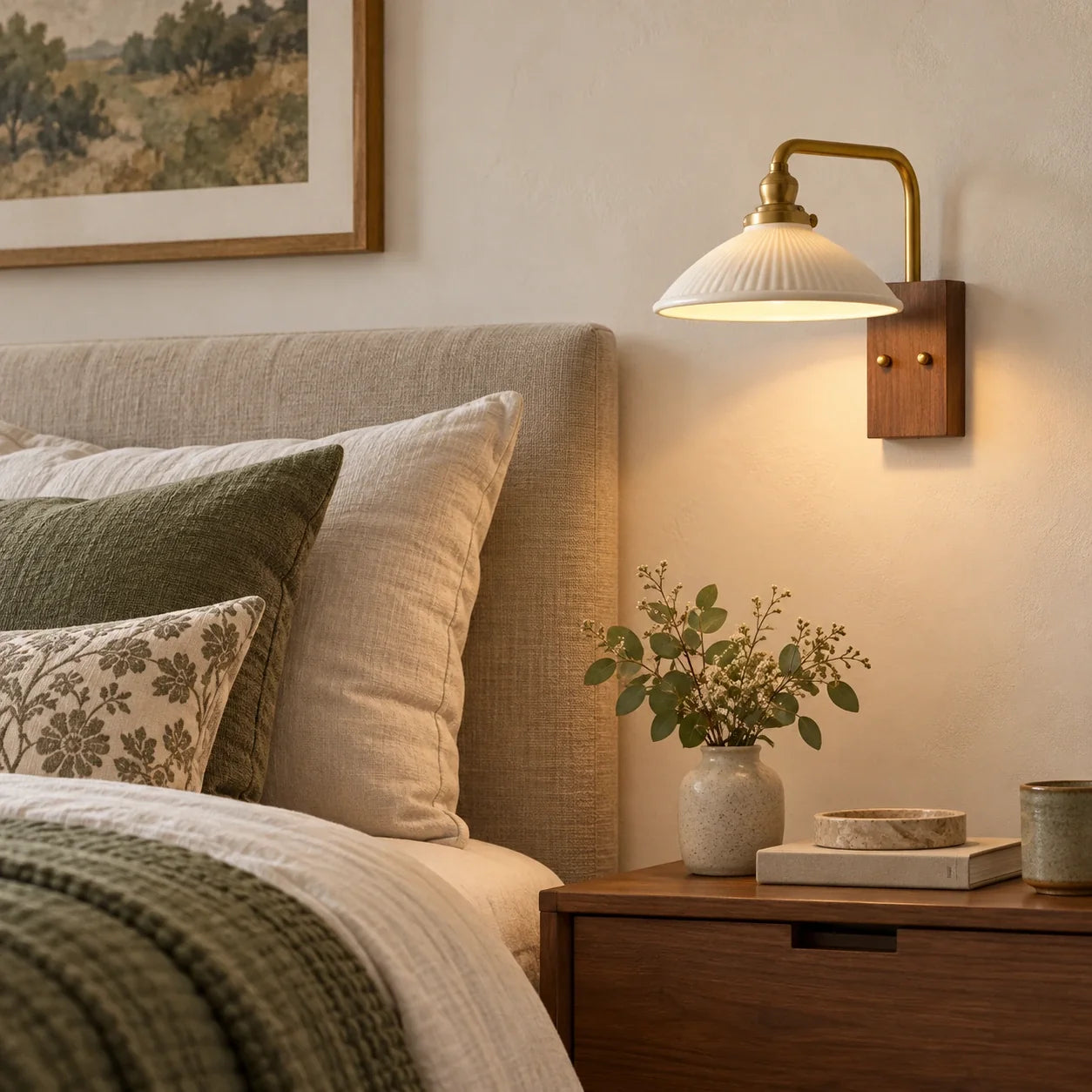 Bliss & Birch Ceramic Dome Reading Wall Sconce