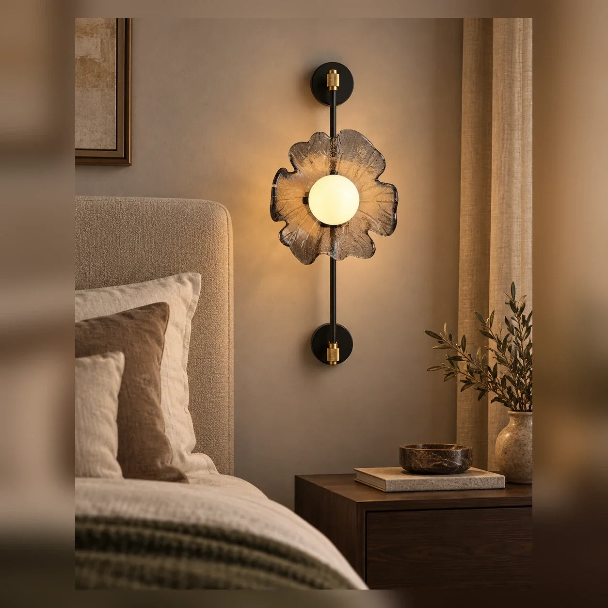 Bliss & Birch Sculptural Flower Globe Wall Light