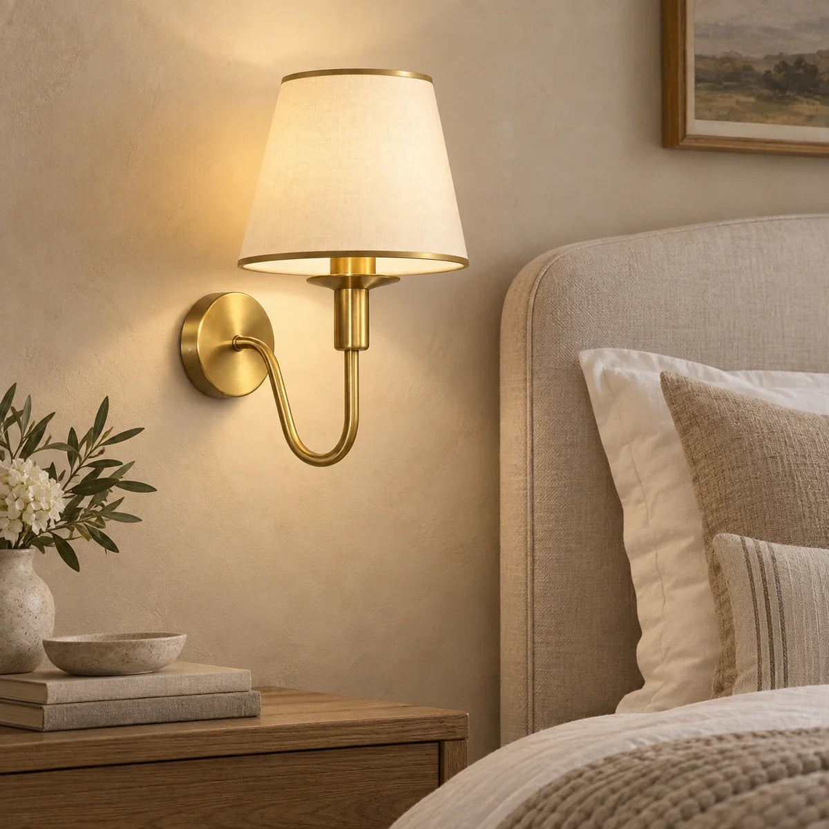 Bliss & Birch Curved Arm Shaded Wall Sconce