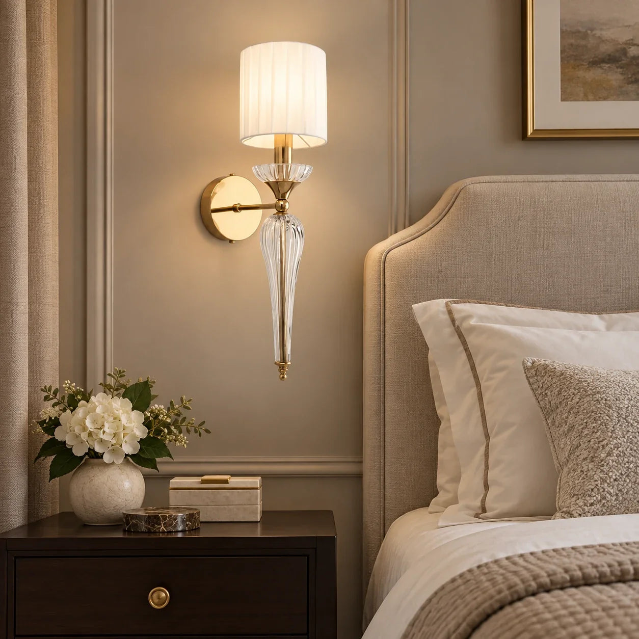 Bliss & Birch Crystal-Style Stem Shade Wall Sconce