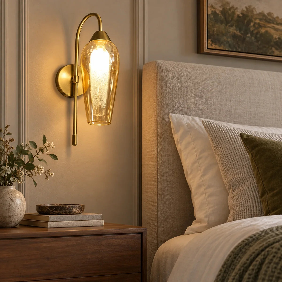 Bliss & Birch Amber Capsule Glass Wall Light