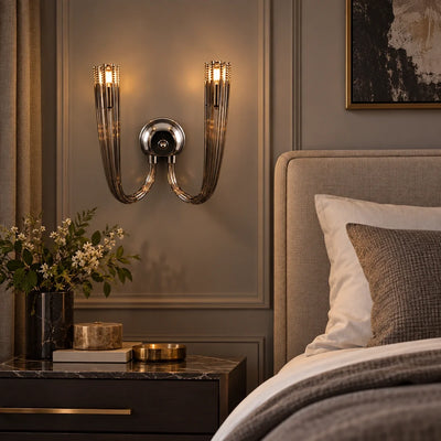 Bliss & Birch Twin-Arm Smoke Glass Wall Sconce