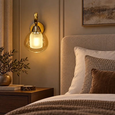 Bliss & Birch Amber Nested Glass Wall Sconce