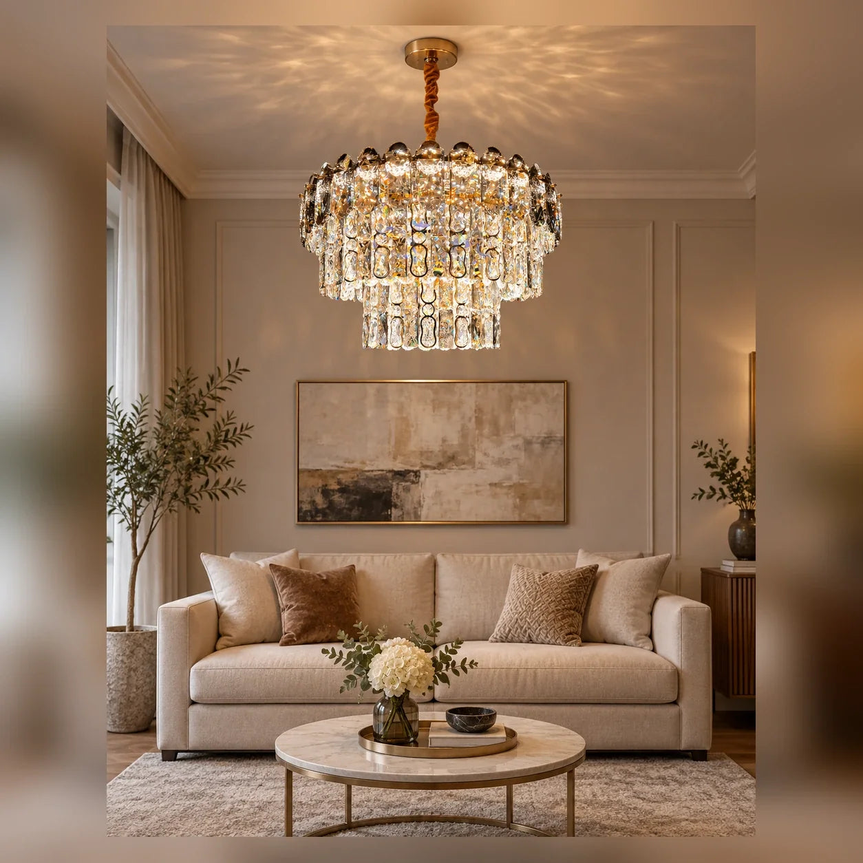 Bliss & Birch Two-Tier Crystal Drop Chandelier