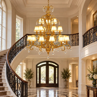 Bliss & Birch Scroll-Arm Three-Tier Chandelier