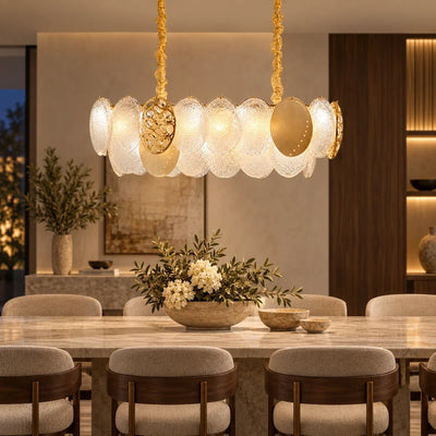 Bliss & Birch Frosted Disc Linear Pendant