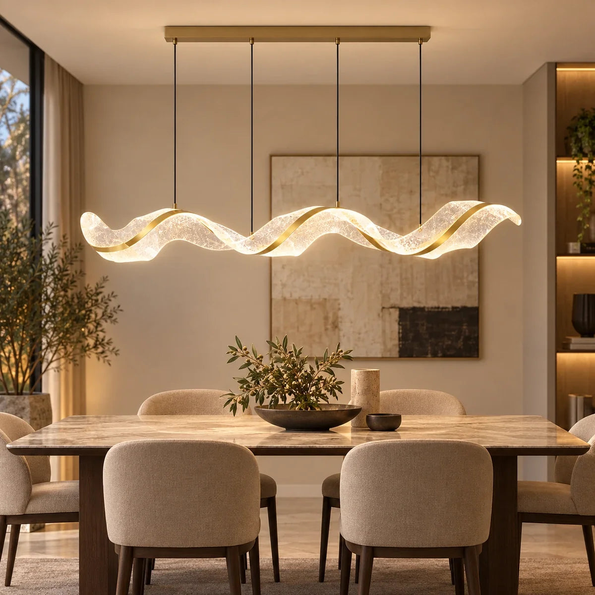 Bliss & Birch Sculptural Wave LED Chandelier