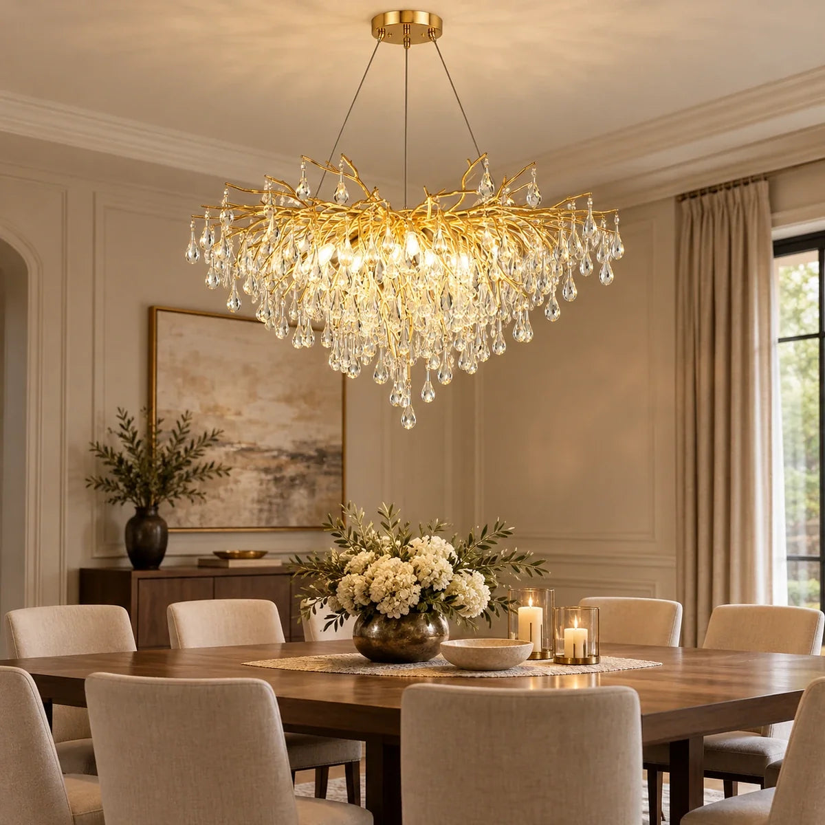 Bliss & Birch Gold Branch Crystal Chandelier