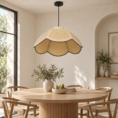 Bliss & Birch Off-White Woven Dome Pendant