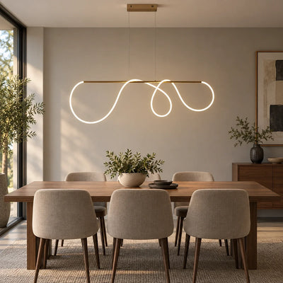 Bliss & Birch Looped Ribbon Linear Pendant