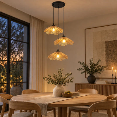 Bliss & Birch Lotus Weave Three-Light Pendant Cluster