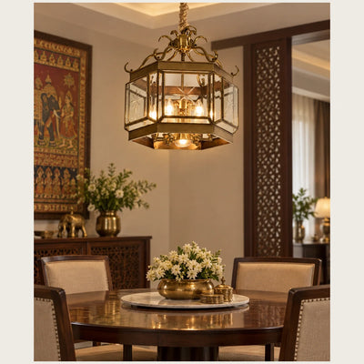 Bliss & Birch Ornate Glass Lantern Pendant