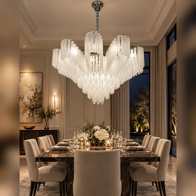 Bliss & Birch Frosted Glass Tiered Chandelier