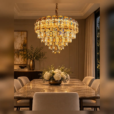 Bliss & Birch Tiered Faceted Drop Chandelier