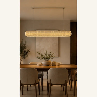 Bliss & Birch Clear Textured Acrylic Linear Pendant