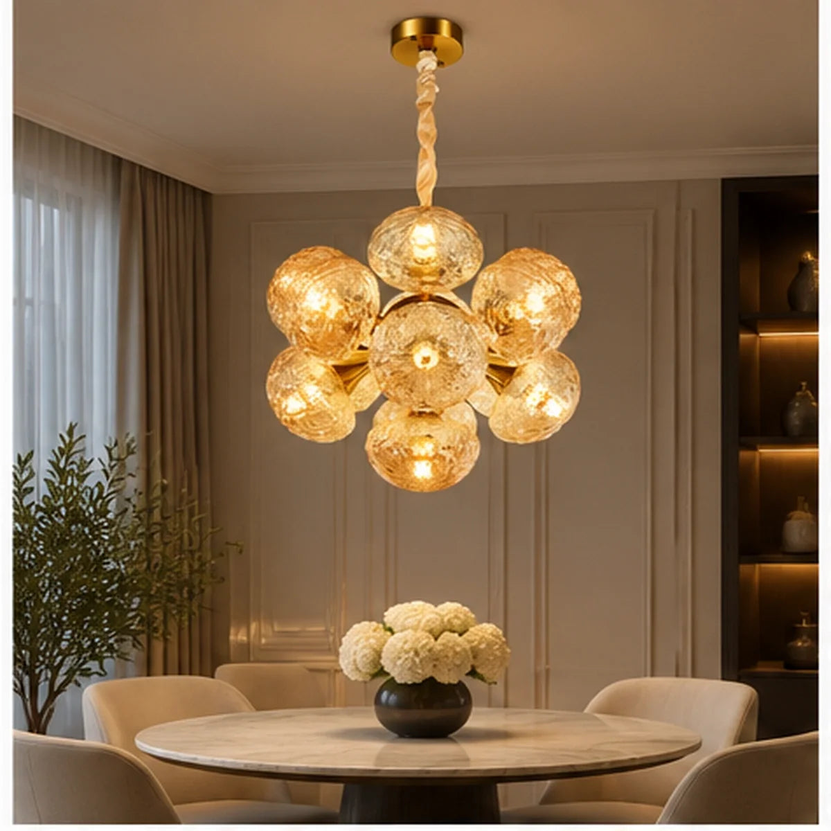 Bliss & Birch Thirteen-Globe Amber Cluster Chandelier