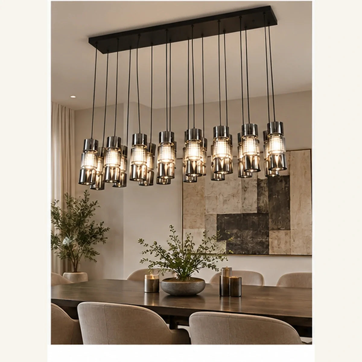 Bliss & Birch Black Smoke Sixteen-Light Cluster Pendant
