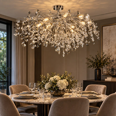 Bliss & Birch Silver Smoke Crystal Branch Chandelier