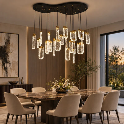 Bliss & Birch Gold Clear Loop Twenty-Two-Light Cluster Chandelier
