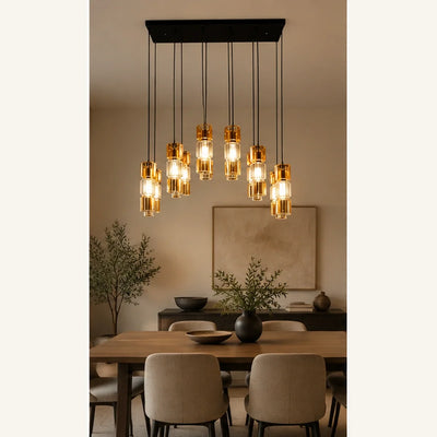 Bliss & Birch Black Amber Twelve-Light Cluster Pendant