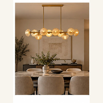 Bliss & Birch Gold Amber Globe Linear Chandelier
