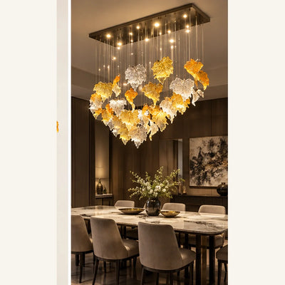 Bliss & Birch Amber Clear Ruffled Glass Cluster Chandelier