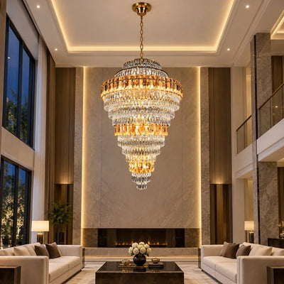 Bliss & Birch Tiered Amber Crystal Chandelier