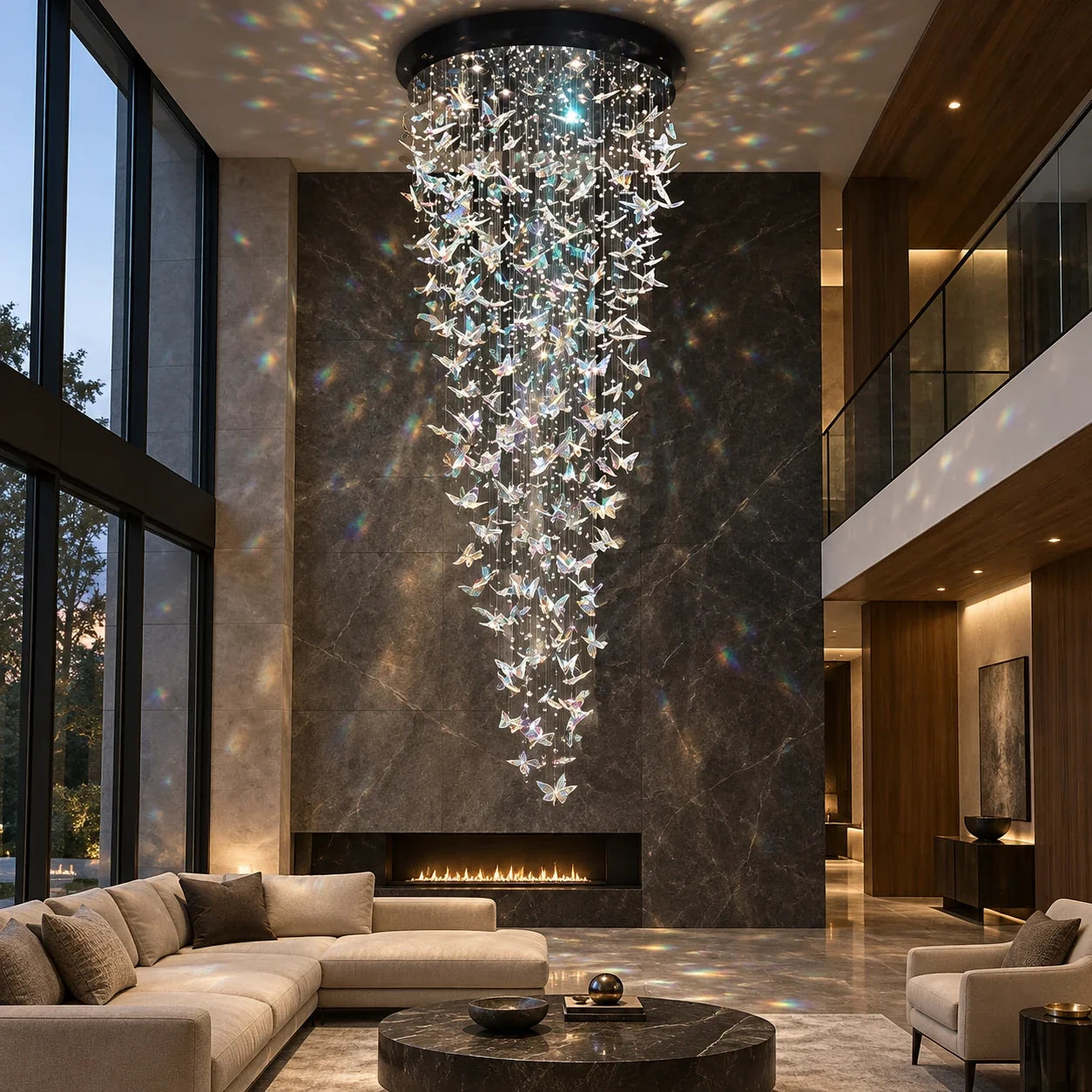 Bliss & Birch Cascading Butterfly Crystal Chandelier