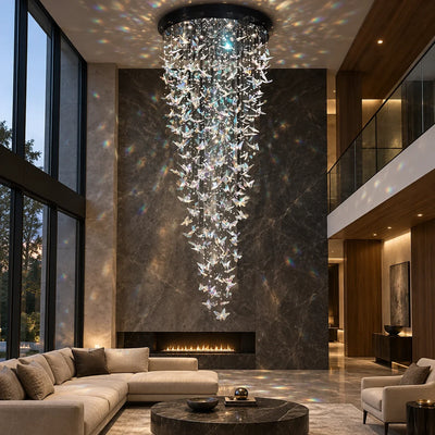 Bliss & Birch Cascading Butterfly Crystal Chandelier