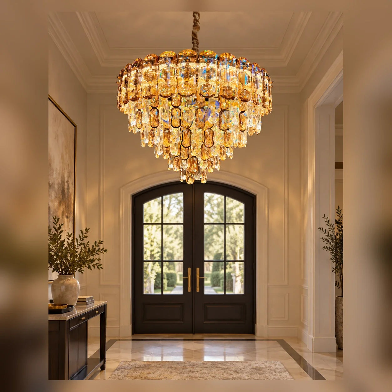 Bliss & Birch Tiered Faceted Drop Chandelier