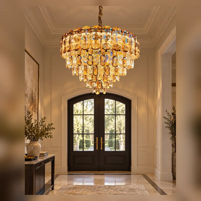 Bliss & Birch Tiered Faceted Drop Chandelier