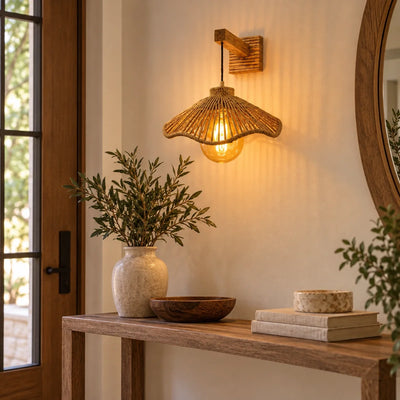 Bliss & Birch Woven Bell Wall Sconce