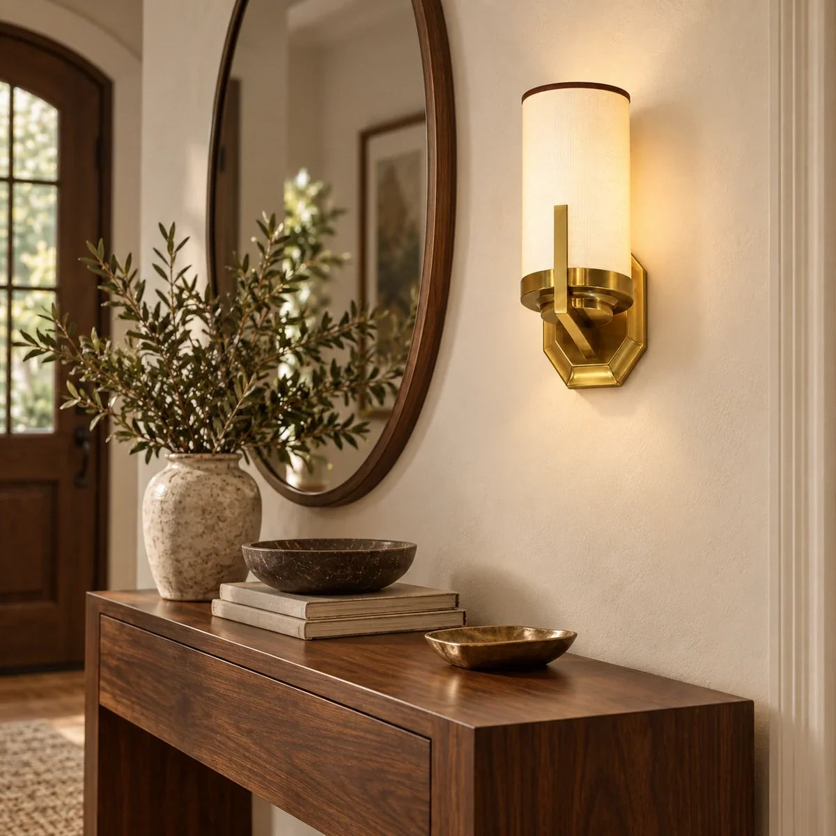 Bliss & Birch Geometric Cylinder Shade Wall Sconce