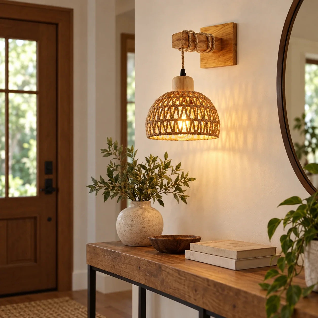 Bliss & Birch Woven Dome Wall Sconce