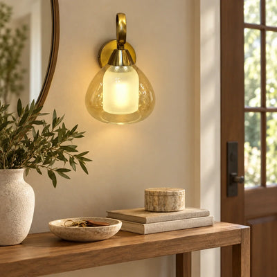 Bliss & Birch Amber Nested Glass Wall Sconce