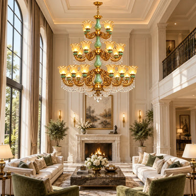 Bliss & Birch Grand Three-Tier Crystal Chandelier