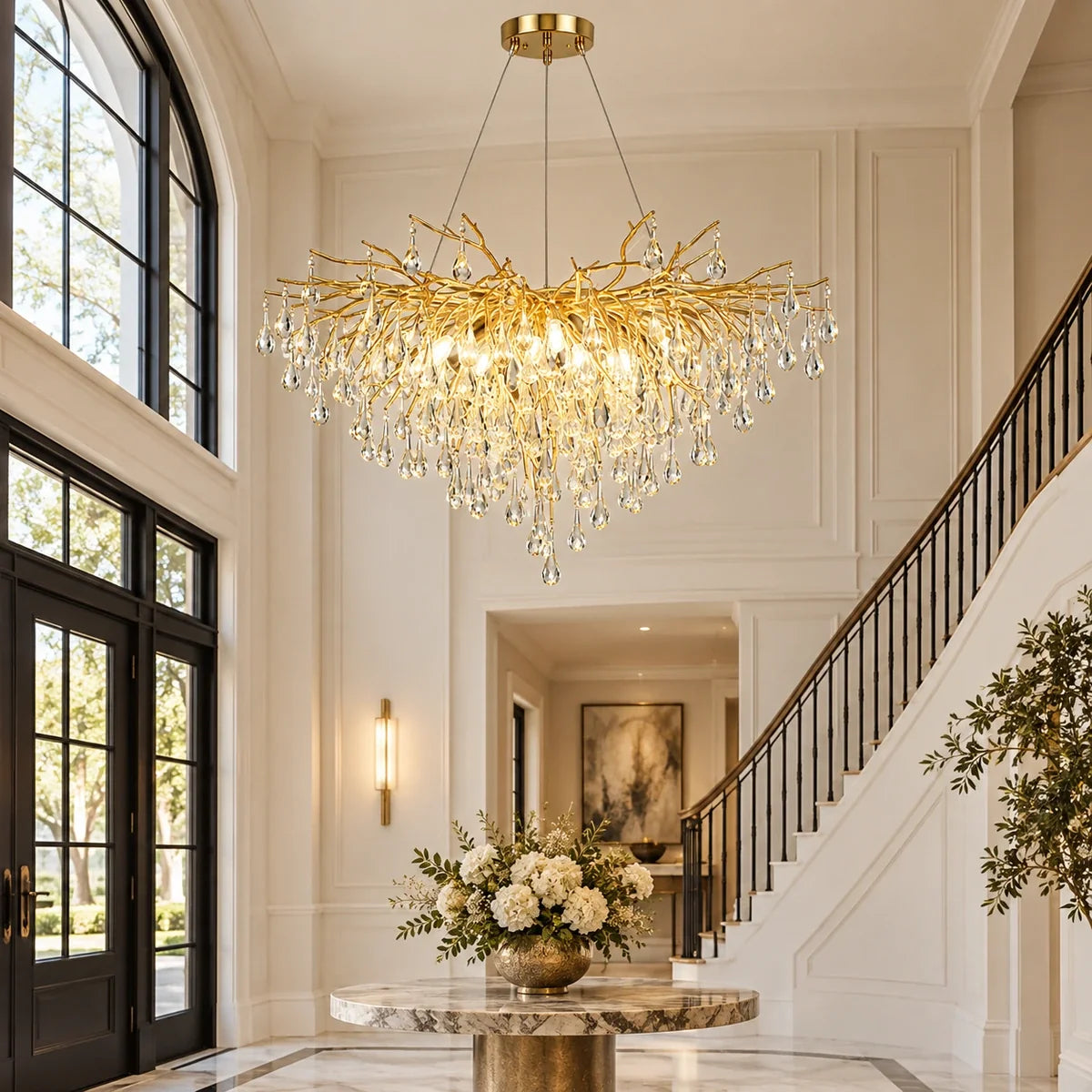 Bliss & Birch Gold Branch Crystal Chandelier