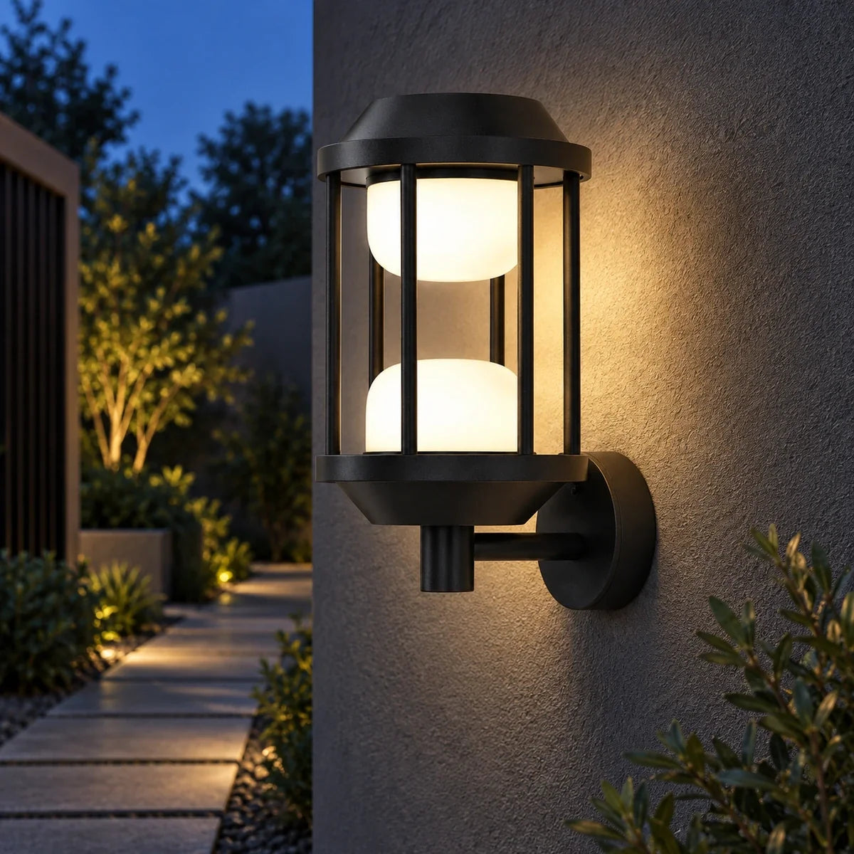 Bliss & Birch Twin Glow Cage Outdoor Wall Light