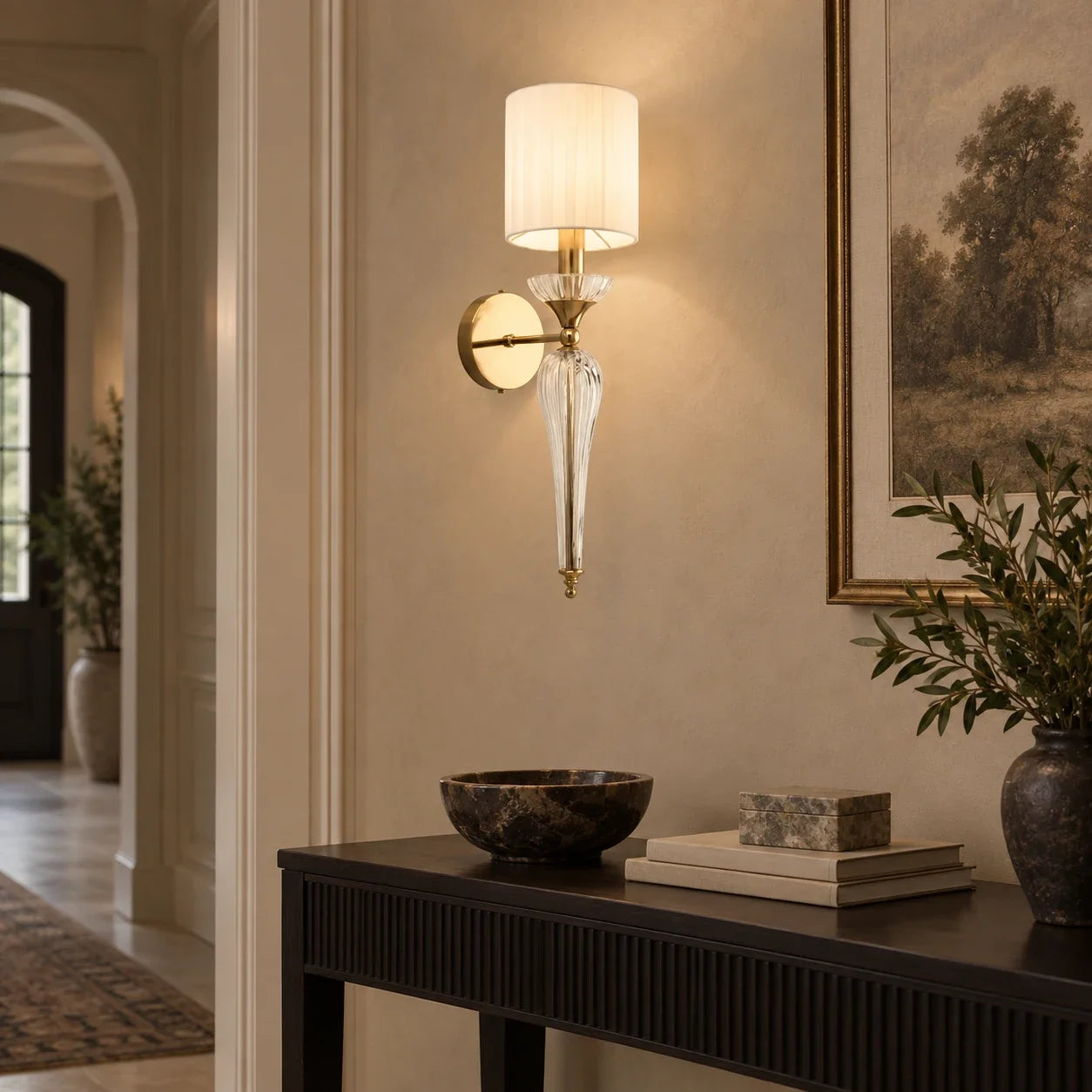 Bliss & Birch Crystal-Style Stem Shade Wall Sconce