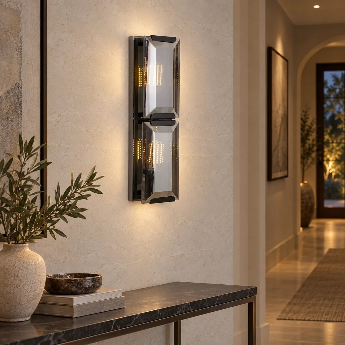 Bliss & Birch Twin-Tier Rectangular Lantern Wall Sconce