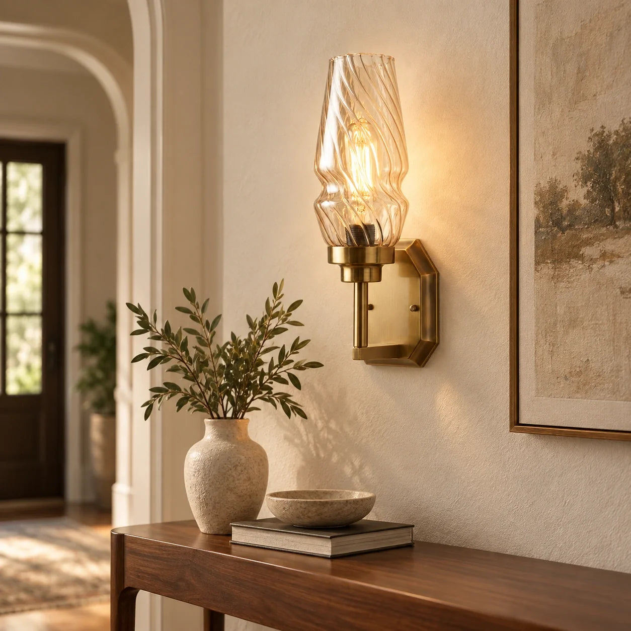 Bliss & Birch Sculpted Ripple-Shade Wall Sconce