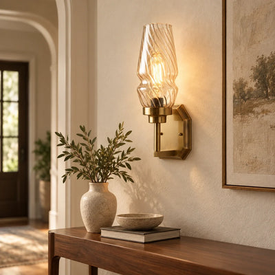 Bliss & Birch Sculpted Ripple-Shade Wall Sconce