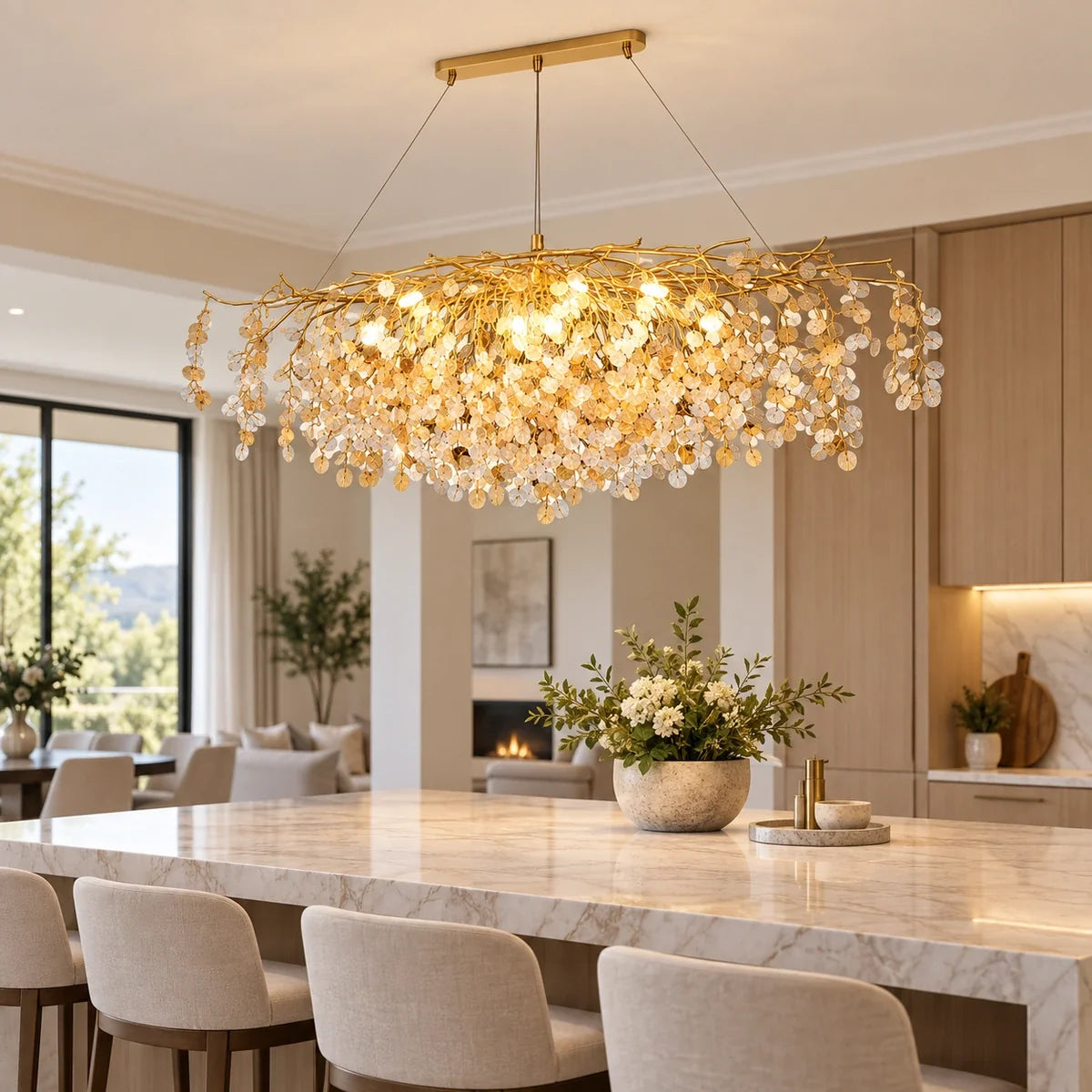 Bliss & Birch Grand Botanical Crystal Chandelier