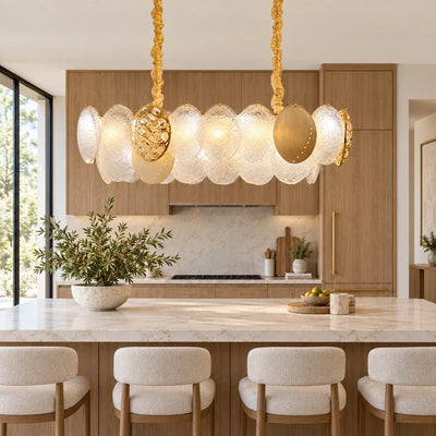 Bliss & Birch Frosted Disc Linear Pendant