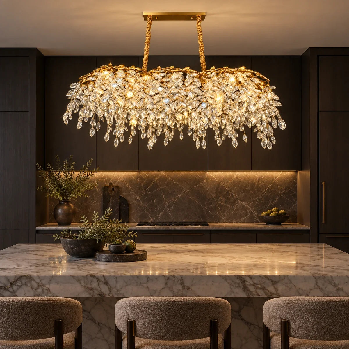 Bliss & Birch Linear Crystal Drop Chandelier